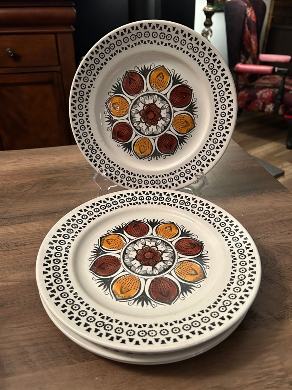 Vintage Broadhurst 'October' Ironstone Plate - Katie Winkle Design set of 5